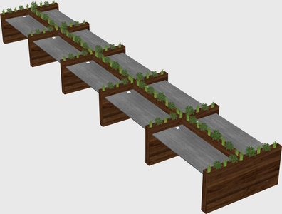 Rectangular shared desk