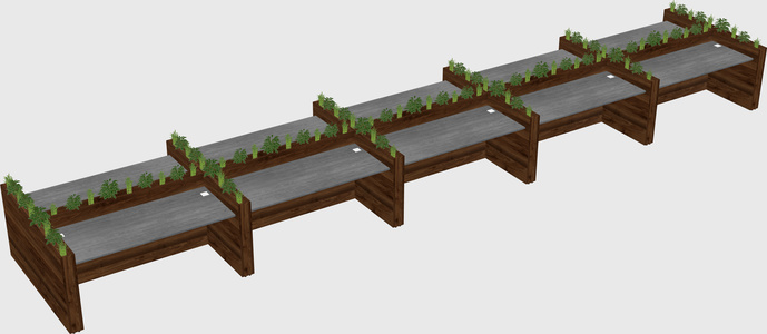 Rectangular shared desk