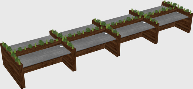 Rectangular shared desk