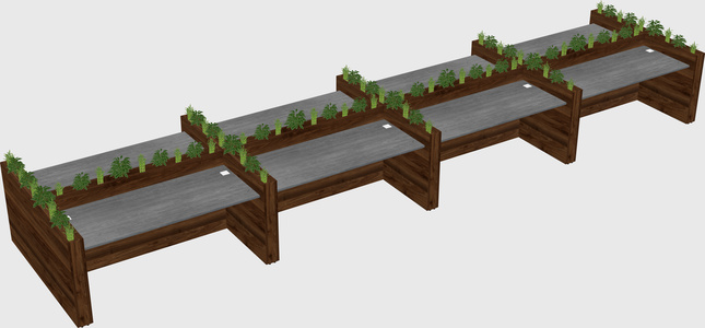 Rectangular shared desk