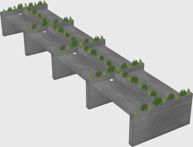 Rectangular shared desk