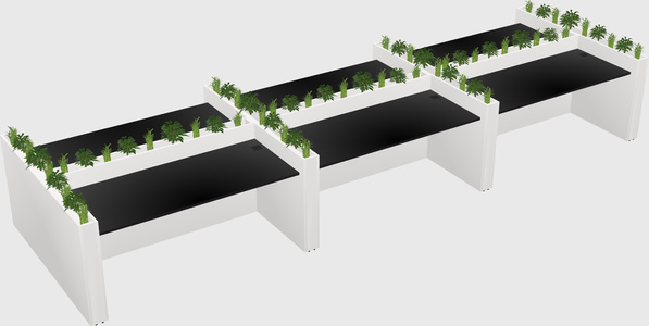 Rectangular shared desk