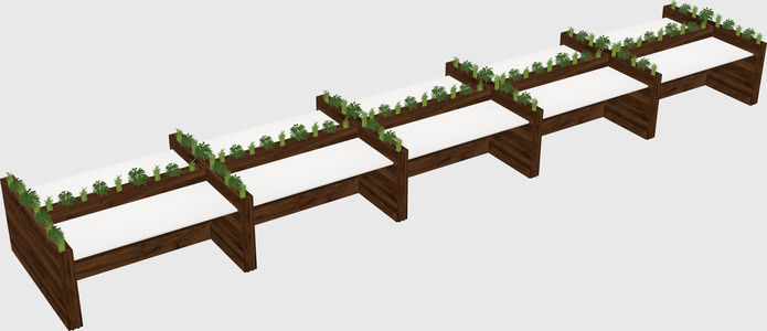 Rectangular shared desk