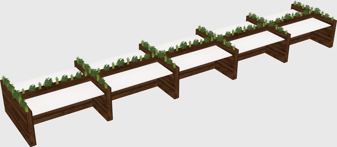 Rectangular shared desk