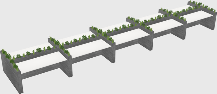Rectangular shared desk