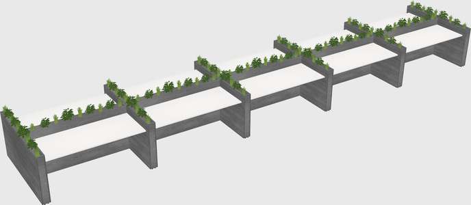 Rectangular shared desk