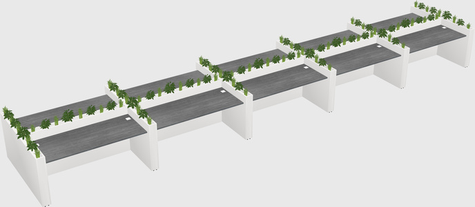 Rectangular shared desk