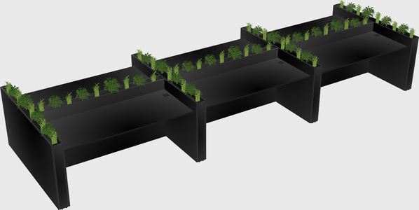 Rectangular shared desk