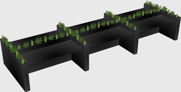 Rectangular shared desk