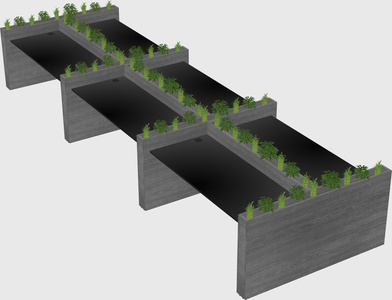 Rectangular shared desk