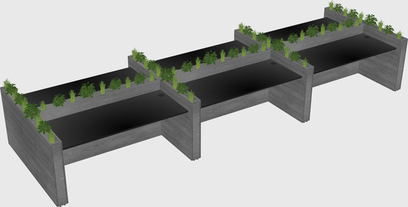 Rectangular shared desk