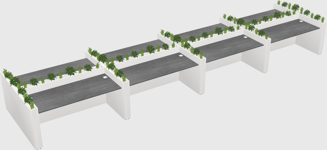 Rectangular shared desk