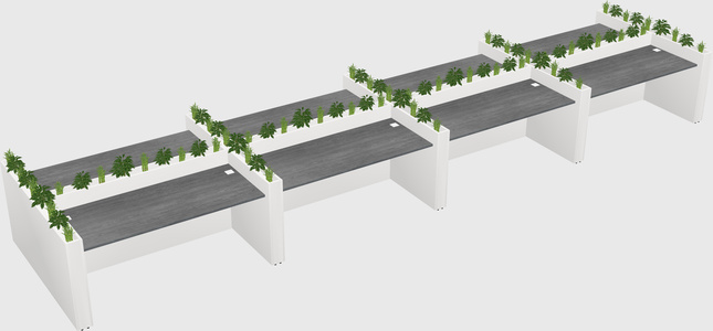 Rectangular shared desk