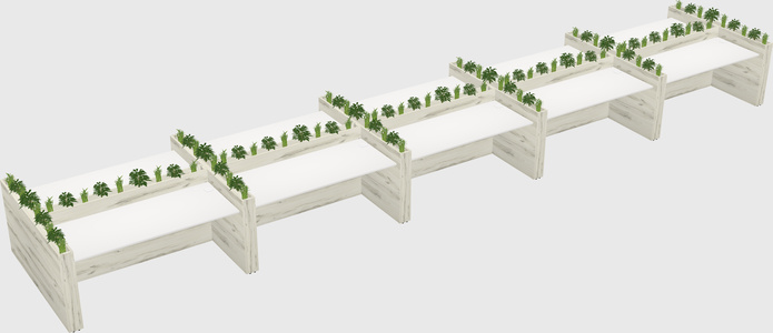 Rectangular shared desk