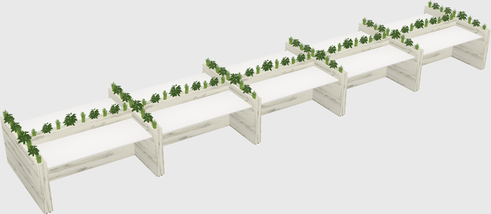 Rectangular shared desk