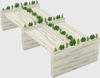 Rectangular shared desk
