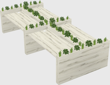 Rectangular shared desk