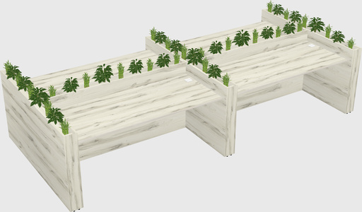 Rectangular shared desk