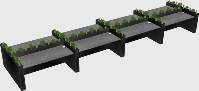 Rectangular shared desk