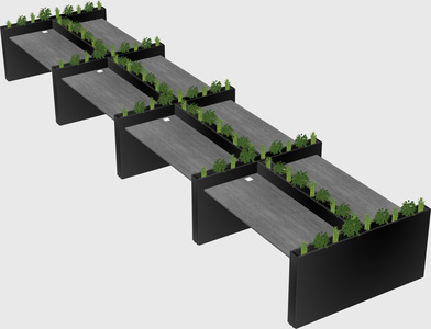Rectangular shared desk