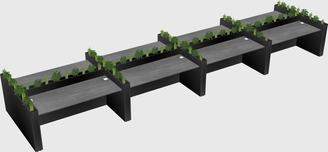 Rectangular shared desk
