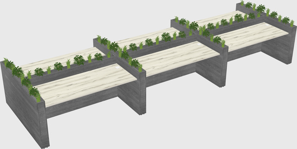 Rectangular shared desk