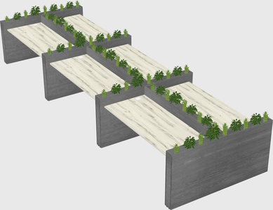 Rectangular shared desk