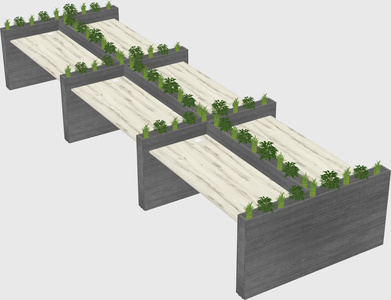 Rectangular shared desk