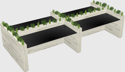 Rectangular shared desk
