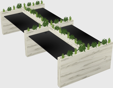 Rectangular shared desk