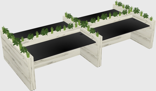 Rectangular shared desk