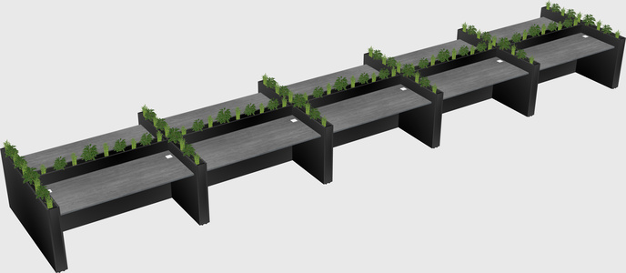 Rectangular shared desk