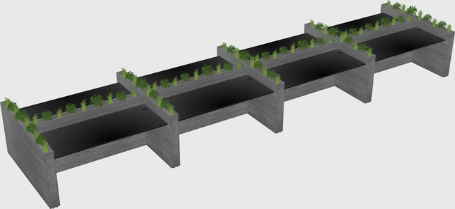 Rectangular shared desk
