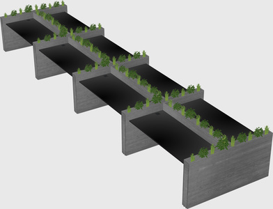 Rectangular shared desk