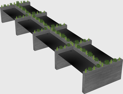 Rectangular shared desk