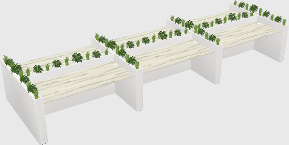 Rectangular shared desk