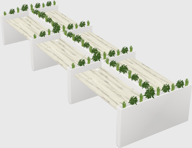 Rectangular shared desk