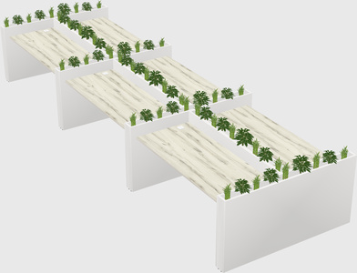 Rectangular shared desk