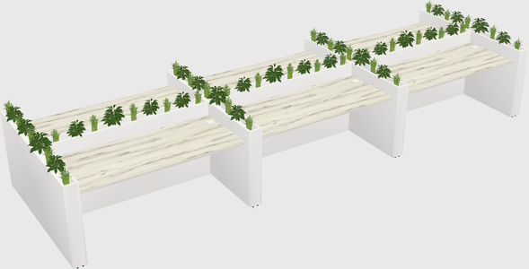 Rectangular shared desk