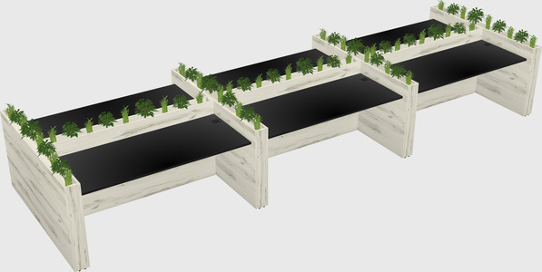Rectangular shared desk