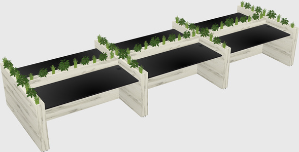 Rectangular shared desk