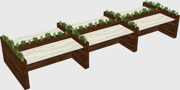 Rectangular shared desk