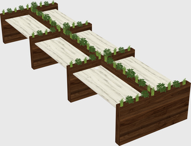 Rectangular shared desk