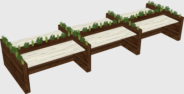 Rectangular shared desk