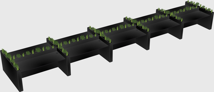 Rectangular shared desk