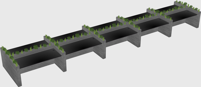 Rectangular shared desk