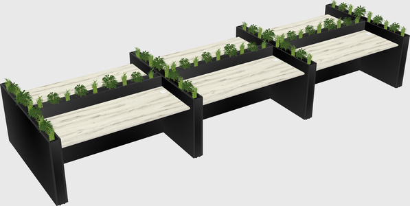 Rectangular shared desk
