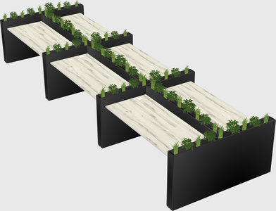 Rectangular shared desk