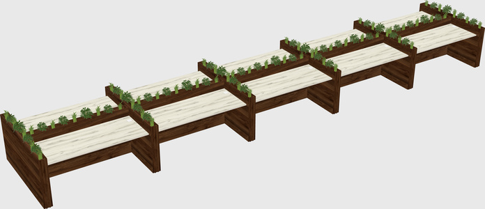 Rectangular shared desk