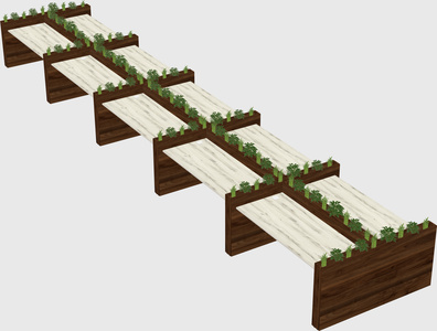 Rectangular shared desk